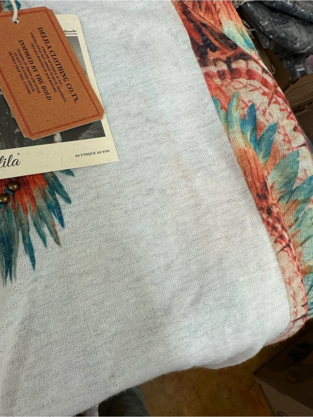 Feather Print Womens Top - Picture 11 of 11